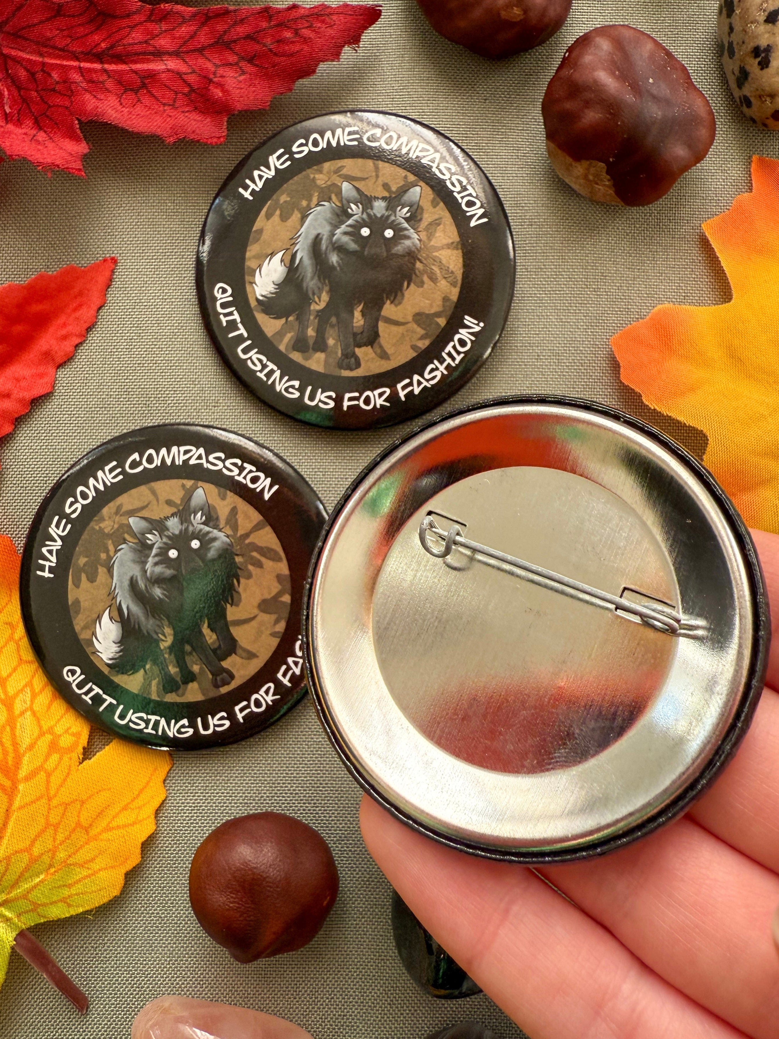 Fashion Compassion Animal Rights Button Badge
