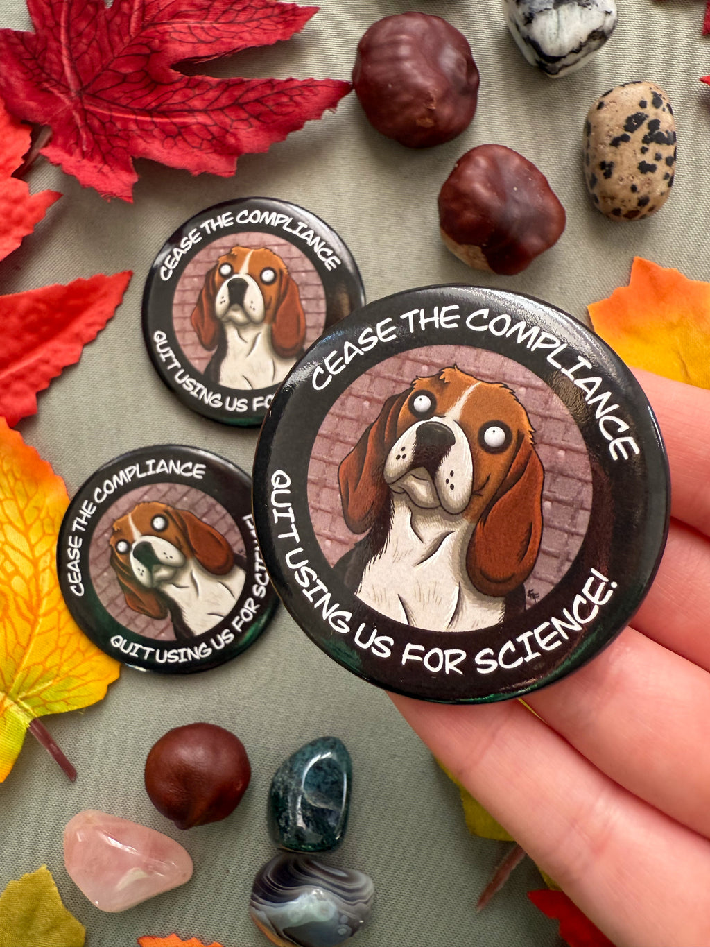 Anti-Animal Science Button Badge