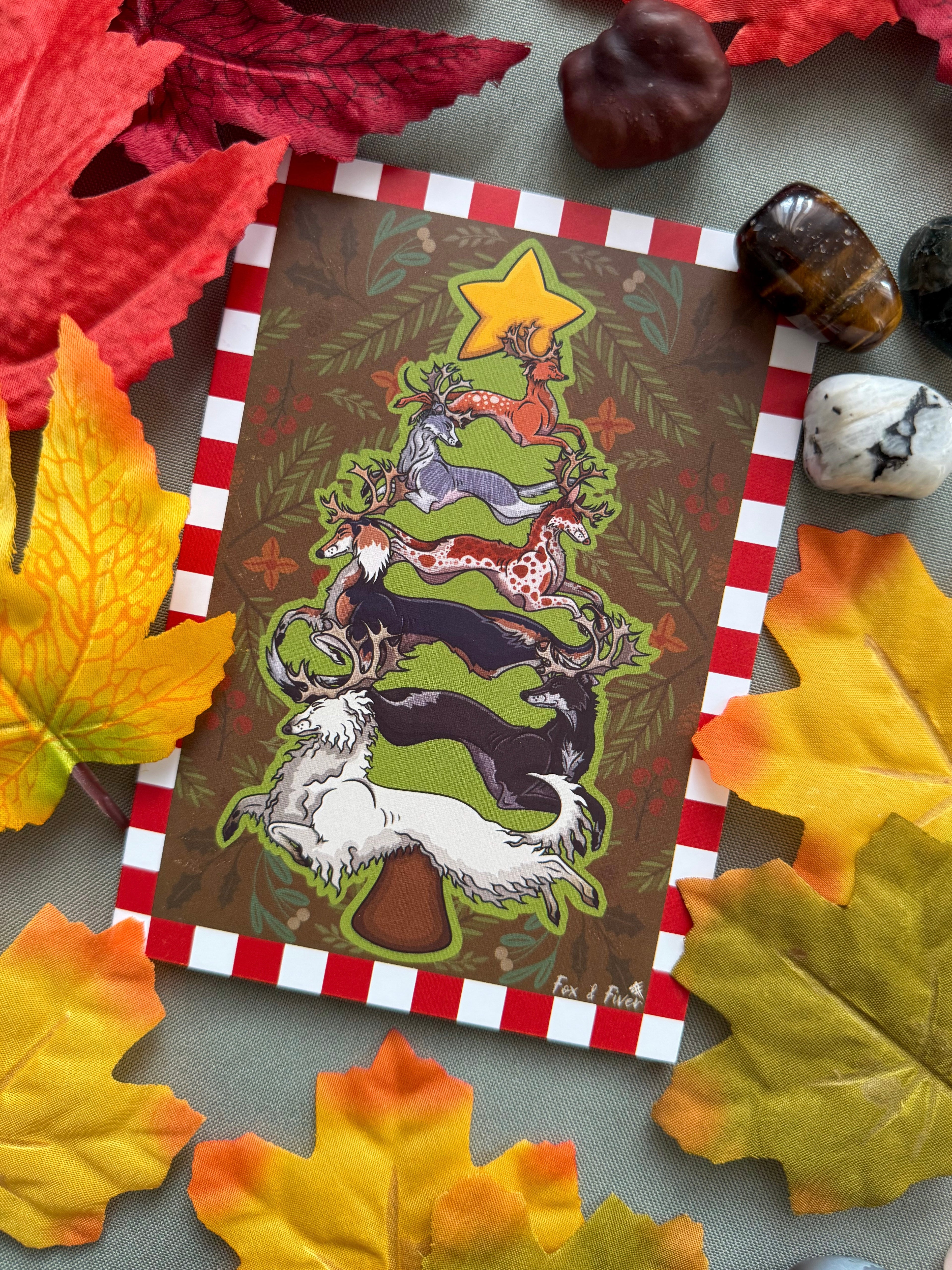 Festive Sighthounds Xmas Card