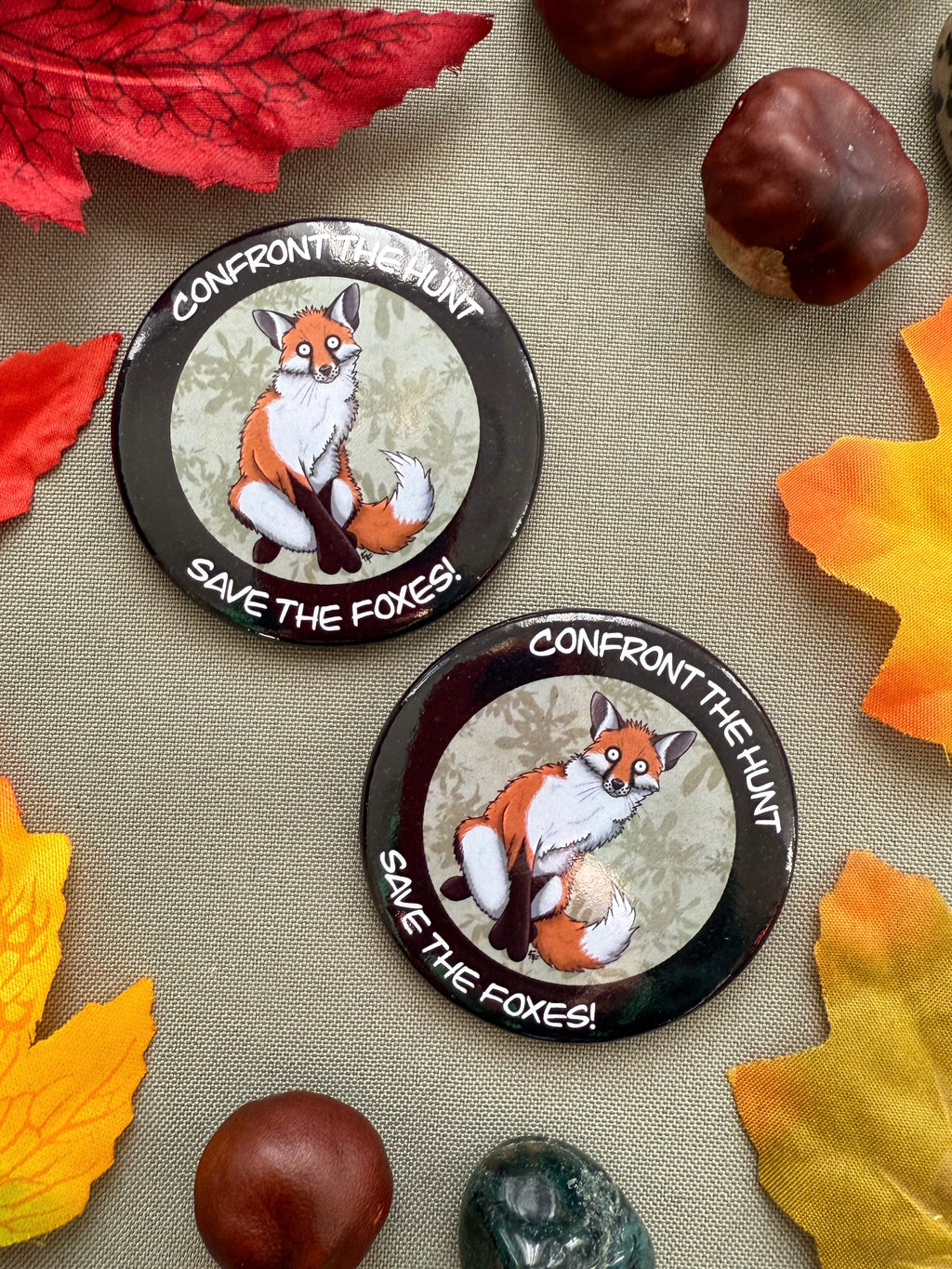 Anti-Fox Hunting Button Badge