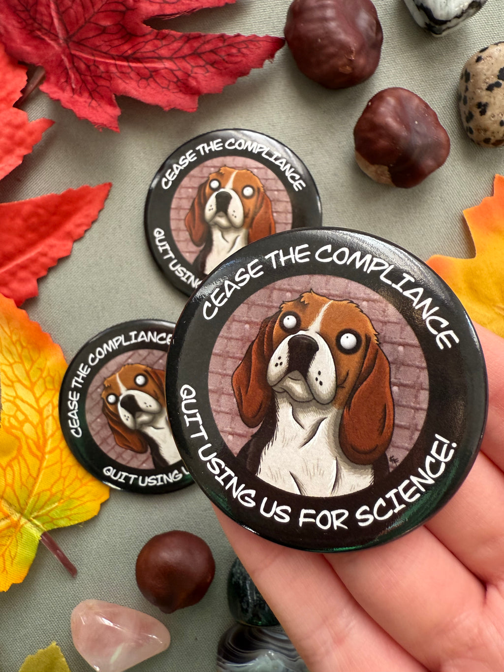 Anti-Animal Science Button Badge