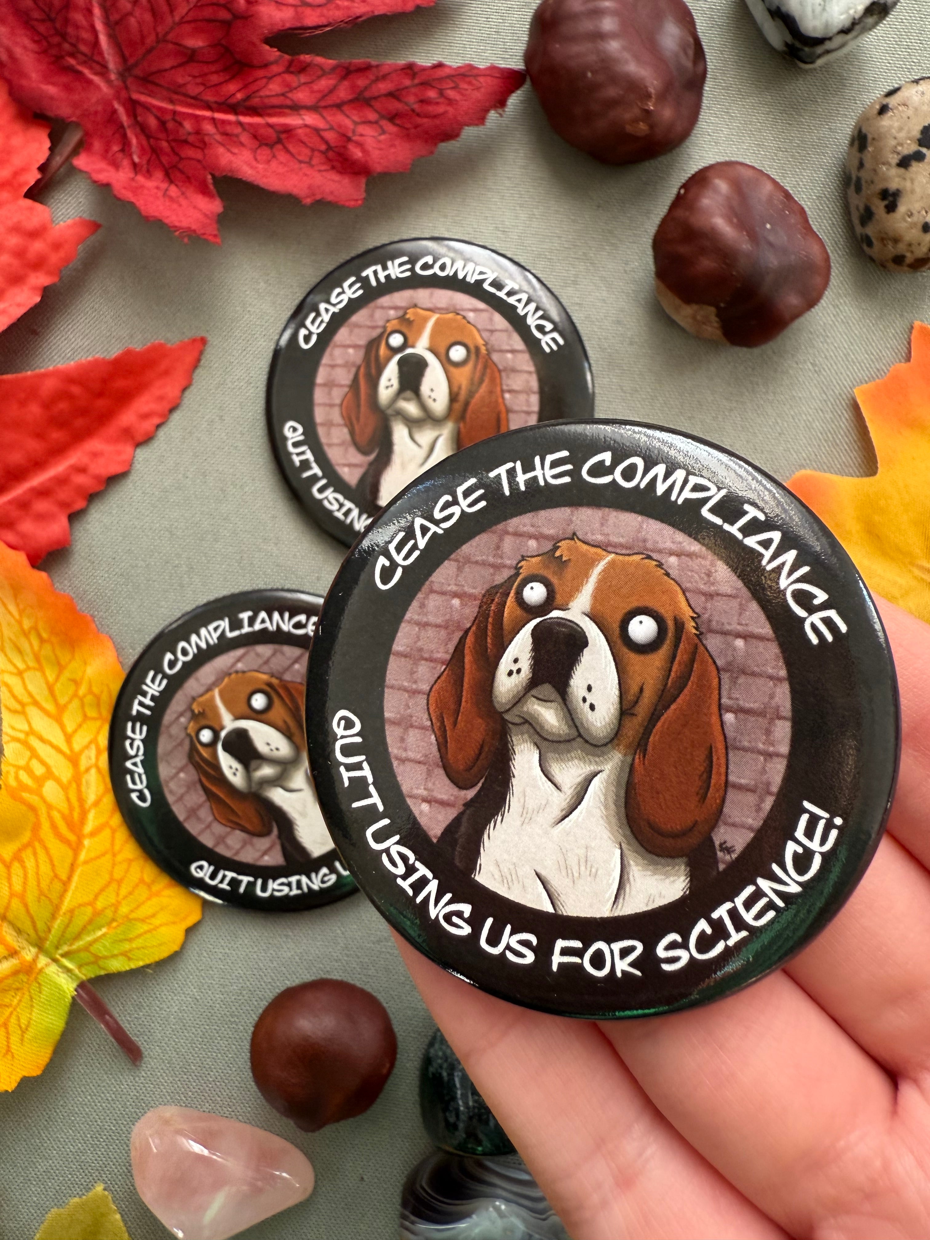 Anti-Animal Science Button Badge