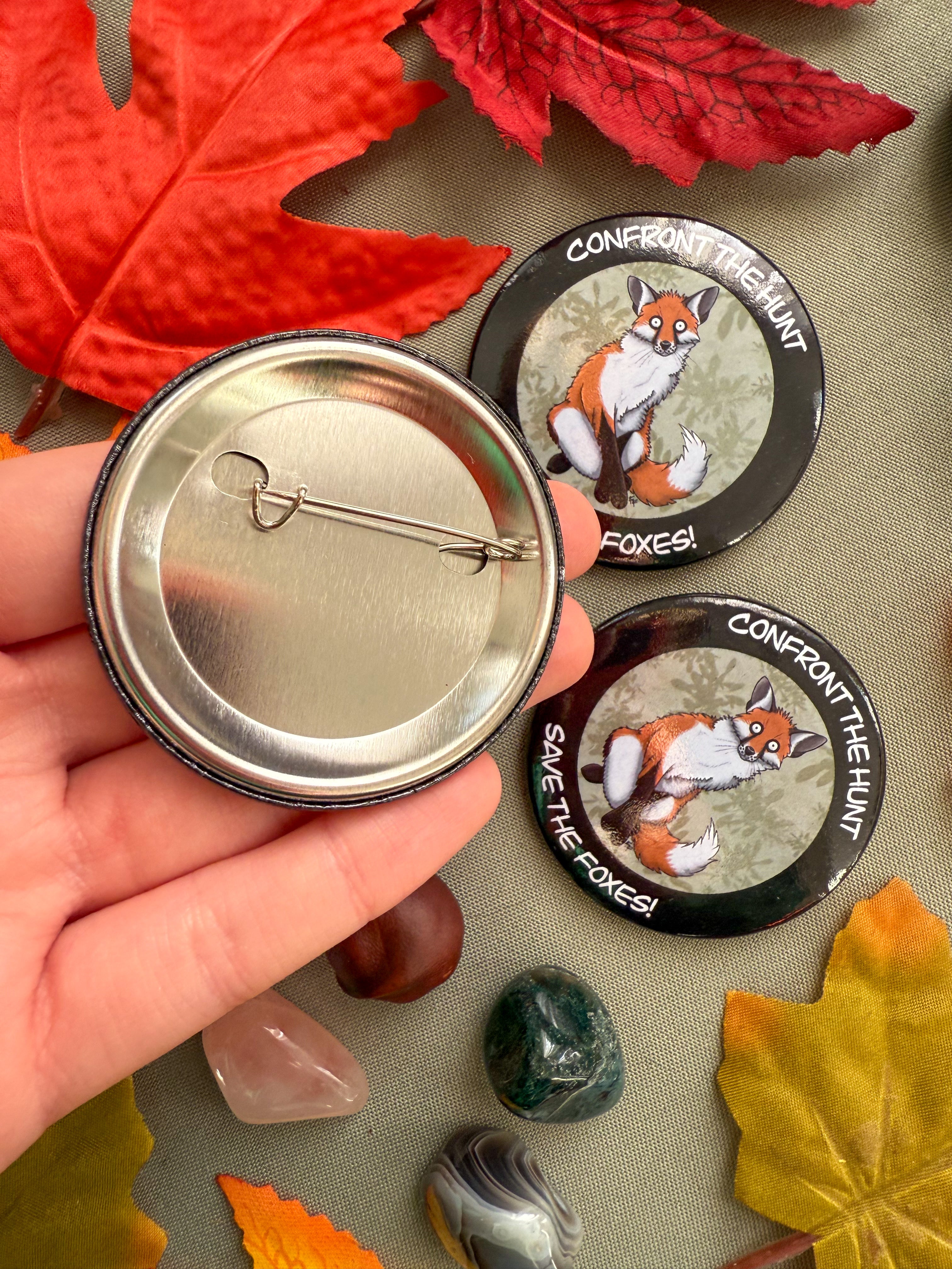 Anti-Fox Hunting Button Badge