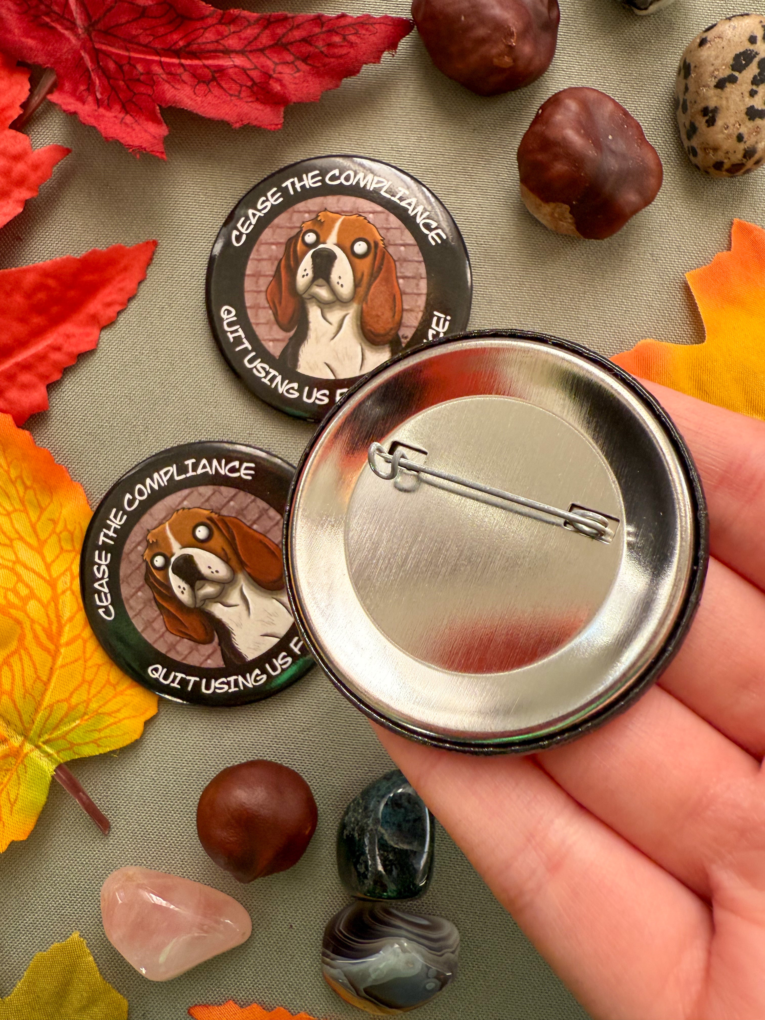 Anti-Animal Science Button Badge