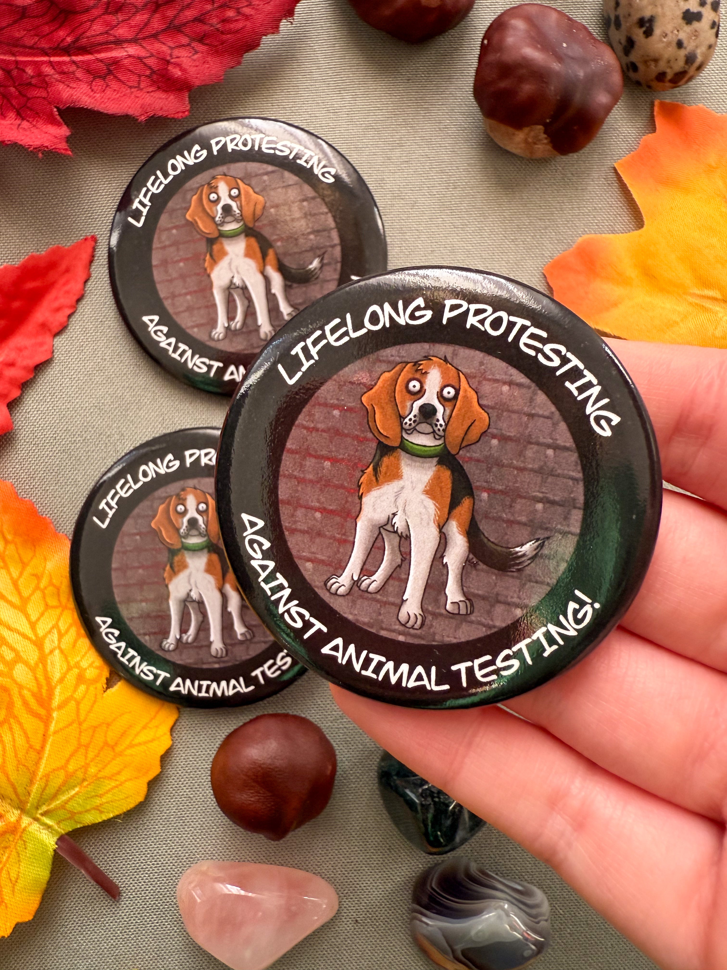 Anti-Animal Testing Button Badge - Discounted