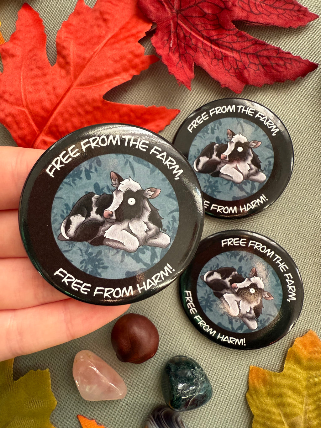 Vegan Cow Button Badge