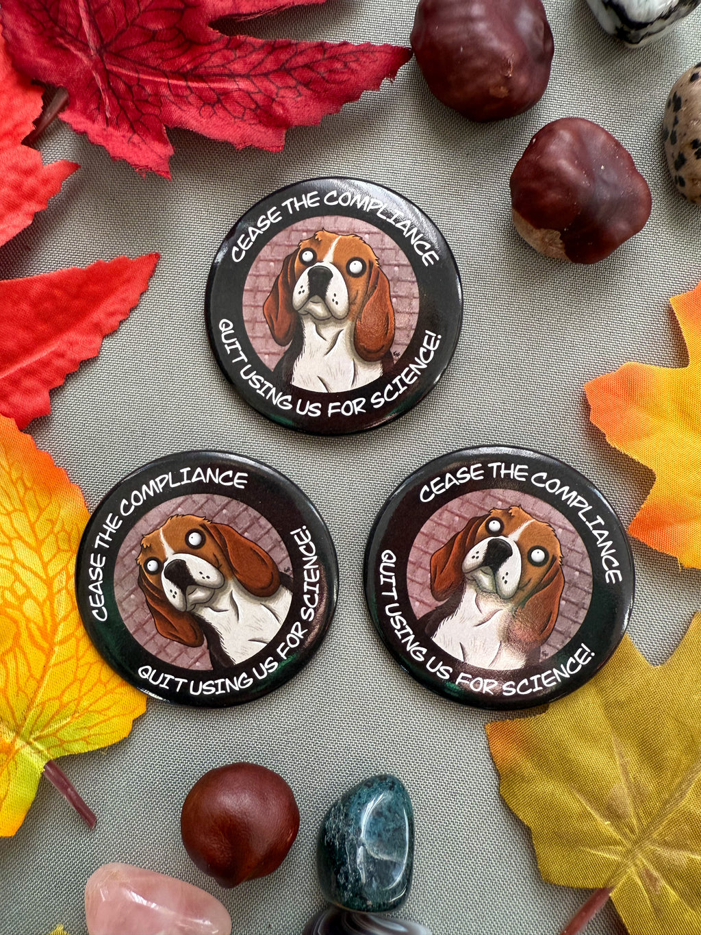 Anti-Animal Science Button Badge
