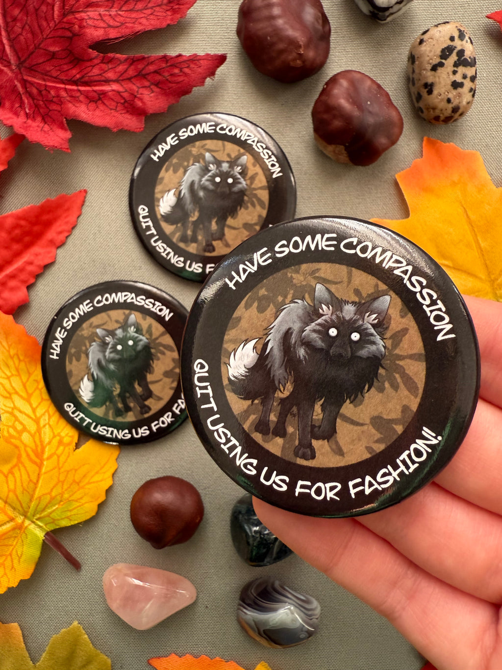 Fashion Compassion Animal Rights Button Badge